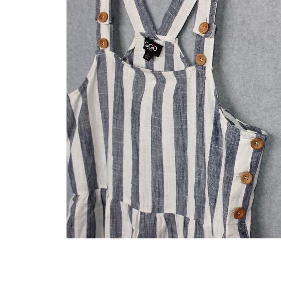 GeGio USA Womens Linen Blend Romper Size Small‎ Blue/White Stripe - Picture 4 of 7